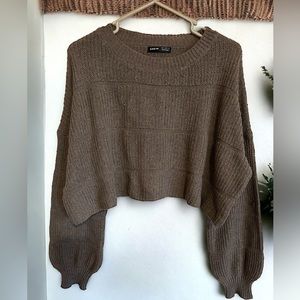 SHEIN cropped brown sweater